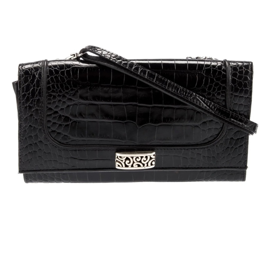Brighton Black Crocodile-Embossed Women's Bag
